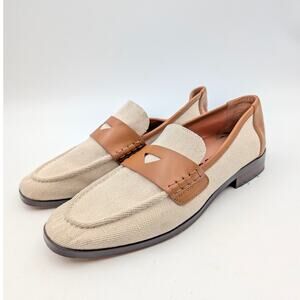 Bibi Lou Mara Penny Loafer Shoes Almond Toe Women's Cuero Size US8.5 EU39
